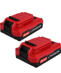 Heavy Duty 20V Lithium Ion Battery Dual Pack 4 Ah Replacement For Porter Cable Power Tools, red batteries side by side.