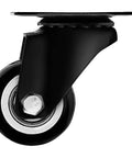 Side view of Swivel Caster Wheels Set Rubber Base With Top Plate Bearing Heavy Duty Pack Of 4 Black Non Brake 1.5 Inch Casters