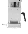 Manual Linear Sliding Table Rail Stage Aluminum Alloy 80x80mm showing front view with dimensions