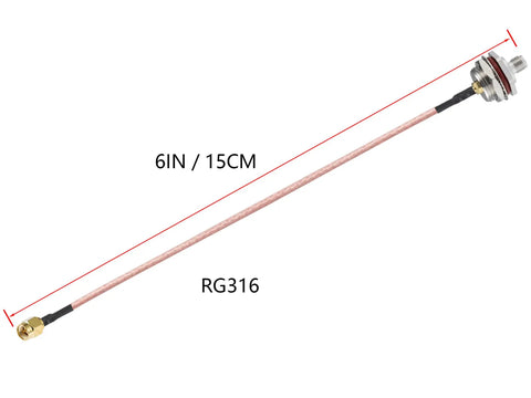 Two Pack SMA Cable Male to Female Waterproof Box M16 6 Inch RG316 RF Low Loss Coaxial Cable for Router Antenna Signal Booster and SDR Wireless Adapter