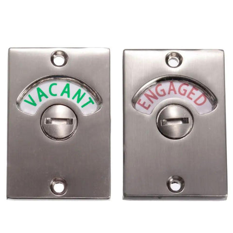 Toilet Stall Door Lock Indicator With Vacant Or Occupied Status, Surface Mounted Privacy Lock For Public Restrooms, Satin Nickel Finish