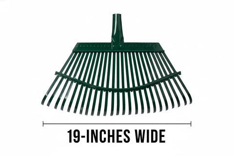 Rugged Lawn Rake With A 19 Inch Steel Head And 48 Inch Aluminum Handle For Quick Debris Cleanup, Dethatching And Leaf Skimming