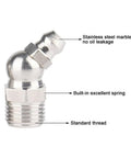 10 Pcs M6x1 45 Degree Grease Fittings Kit Stainless Steel Heavy Duty Replacement For Broken Fittings In Machinery And Cars