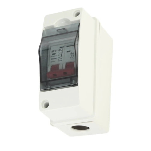 DC Solar Panel Breaker 16A 500V Outdoor Disconnect Switch IP65 Rated DIN Rail Enclosure for RV and Off-Grid Solar Systems
