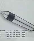 MT2 Morse Taper Dead Center For Lathes And Milling Machines 100mm Length Alloy Silver Tone Black Center, chart showing specs