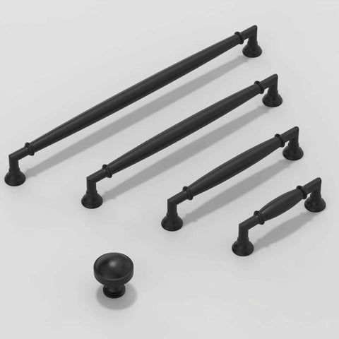 Sleek Matte Black Cabinet Pulls 10 Pack With 5 Inch Center To Center Spacing Hella Sturdy Kitchen Drawer Handles display.