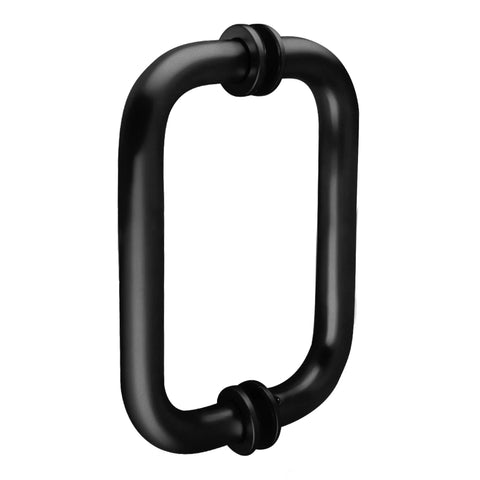 Six Inch Oil Rubbed Bronze Tubular Back To Back Pull Handle With Metal Washers BM Series Center To Center Spacing Three Quarter Inch Diameter