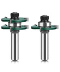 Awesome Woodworking Router Bit Set for Tongue Groove Joint Assembly with 12mm Shank And Microcrystalline Carbide Tips, 2pc design.