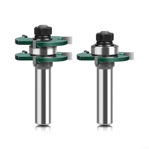 Awesome Woodworking Router Bit Set for Tongue Groove Joint Assembly with 12mm Shank And Microcrystalline Carbide Tips, 2pc design.