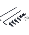 Beefy 18 Inch Heavy Duty Gate Drop Pin With Black Powder Coated Weatherproof Cane Bolt Gate Stopper And Hardware Pack For Wooden Metal And Iron Gates And Double Doors, with brackets and screws