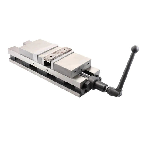 6 Inch Badass Angle Vise For Milling Machines And Drill Presses Built Like A Tank With Heavy Cast Iron Construction, side view.