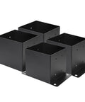 Heavy Duty 6x6 Post Base Brackets Four Pack for Decks and Pavilion Railings Built To Last 14 Gauge Steel With Black Powder Coat