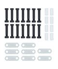 Double Eye Spring Trailer Axle Shackle Kit 3 1/8 Inch, 2 Pack components arranged neatly, easy install, heavy duty