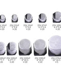 Totally DIY Friendly 165 Piece 25V SMD Aluminum Electrolytic Capacitor Kit with 10 values from 10uF to 470uF for PCB builds