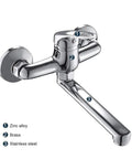 SDVantage 360° Wall Mounted Kitchen Faucet Brass Single Handle Mixer Tap for Sink Bathtub Hot Cold Water Modern Design Space Saving Durable Stylish,Cromo, showcasing its sleek chrome finish and wall-mounted design.