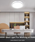 Home office with Five Pack LED Flush Mount Ceiling Lights 24W 11.81 Inch Round Surface Mounted Down Lights 5000K Cool White