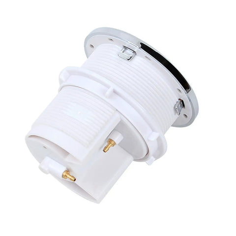 Beefed-Up Double Drain Pneumatic Toilet Valve Kit High Efficiency Low Maintenance Flush Valve With Ergonomic Button Durable ABS Construction Erosion-Resistant Drain Gate For Powerful Water Release At Home And In Industrial Facilities., white ABS pneumatic toilet valve kit with brass fittings, 66-75 mm opening