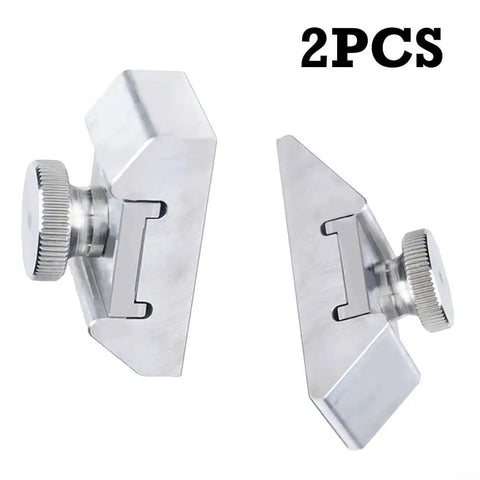 Rock Solid Aluminum Sandpaper Holder And Precision Corner Sanding Block With Ergo Grip For No Sweat Woodworking Polish And Flat Out Metal Detailing Shop Pro Gear Two Pack showing two aluminum blocks with grips.