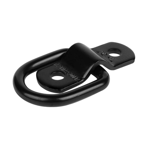 Beefy Heavy Duty D Ring Tie Down Anchor in solid steel, surface mount for trailer, truck bed, camper, and pickup, black finish