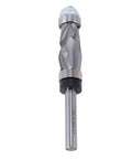 Heavy Duty Tungsten Carbide Flush Trim Router Bit With Double Bearing Design, 1/4 Inch Shank And 3/8 Cut Diameter for woodworking.