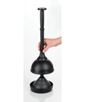 Plastic Toilet Plunger With Lift And Lock Cover Set Compact Freestanding Low Key Discreet Storage Caddy For Bathroom And Powder Room Modern Bronze Hyde Collection Heavy Duty Space Saving Design with hand lifting lid.
