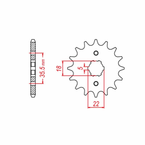 15 Tooth Front Sprocket For TW200 TW225E TW200T TW200G 1995-2021 428 Chain Drive Gear Wheel, Heavy Duty 45 Steel, Durable Wear Resistant Front Sprocket, Fits 18x22mm Mount For Off Road Motorcycle