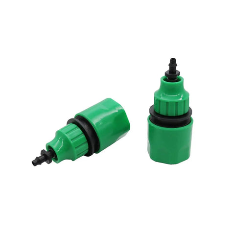 Easy Fit Garden Hose Quick Connect Kit 1/4 Inch And 3/8 Inch Hose Connectors 100 Pieces End Fittings For Irrigation Watering No Fuss Fast Install Durable Quick Coupling For Easy Setup And Water Saving, green plastic hose connector pair