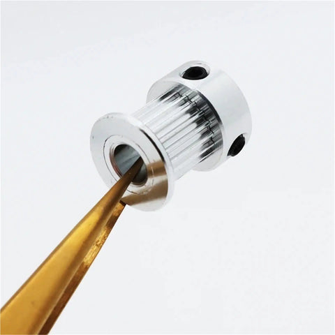 Cool HTD Synchronous Pulley Kit With 120T And 24T Gears, Solid Steel Or Aluminum Build For Precision Drives, 3M Belt Width, Smooth Power Transmission, Custom Bore Sizes Like 10mm Or 25mm To Fit Your Motor Shaft Perfectly, silver aluminum timing pulley with bore and set screws