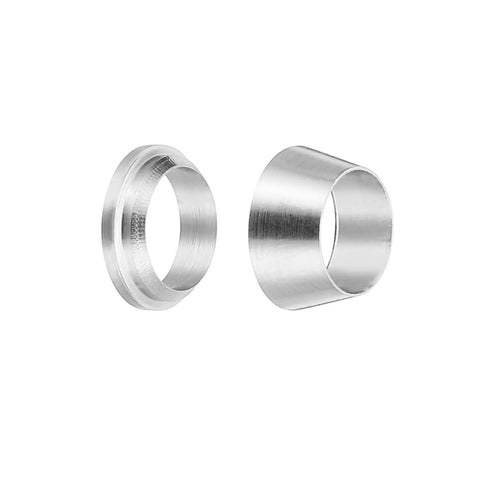 8mm OD Stainless Steel Tube Compression Fittings Sleeve Set Pro Grade 304 Stainless, Double Ferrule Ring Tubing Fittings Silver