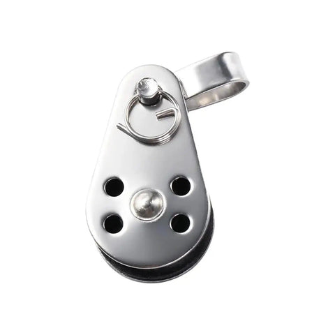 Close-up of 10 Pack Pulley Bearing Lifting Wheel Tools 25mm Stainless Steel Kayak Boat Accessories Fixed Traction For Heavy Duty Marine Lifting