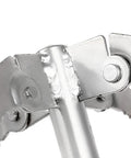 Close-up view of Folding Grappling Hook With 4 Sharp Prongs Aluminum Survival Anchor Tool, showing welded aluminum prongs.