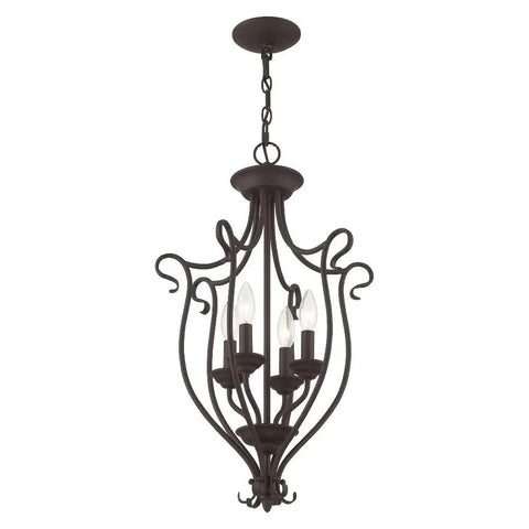 Coronado Bronze 4 Light Foyer Chandelier With Transitional Design That Blends Classic Vibes And Modern Flair For A Bright Welcome