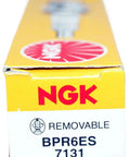 Box of BPR6ES Spark Plugs Eight Pack 7131 for Classic Cars, NGK removable packaging visible