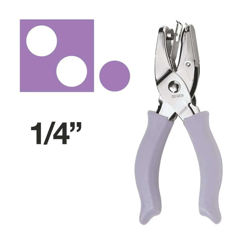 Purple Circle Hand Punch 1/4 Inch For Crafts With Cushioned Grip Dope Easy To Use For Scrapbooking And Card Making Punch