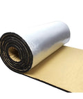 Premium Automotive Sound Deadening Mat 197 Mil Thick Waterproof Nbr Foam rolled up, showcasing its silver and black layers.
