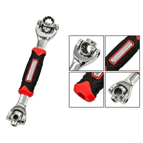 Heavy Duty Swivel Socket Wrench Set 8mm To 21mm perfect for grease monkey projects, showing rubber grip and swivel head detail.
