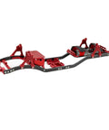 Beefed Up Carbon Fiber And CNC Metal RC Car Chassis Frame Upgrade for 1/10 Off Road Rock Crawler, red body kit with 4mm girder construction