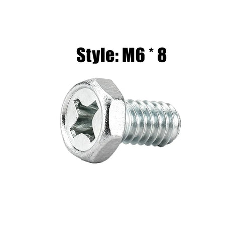 Rock Solid 10 Pack Stainless Steel Mounting Screws For Google Nest Cam Floodlight showing M6 * 8 screw with hex head design.