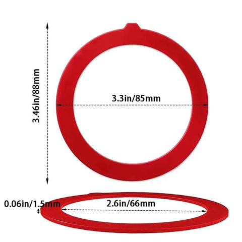 Front and side view of Canister Flush Valve Seal Replacement Kit 3 Pack Pro Grade Silicone GP1059291 For K4436 Compatible Leak Proof Toilet Tank Gasket Upgraded Durable Seal For Tight Fit Easy Install