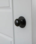 Matte Black Large Bifold Closet Door Knobs Four Pack With Renovation Ready Wide Base Zinc Round Kitchen Wardrobe Dummy Pull Knobs