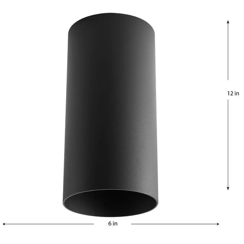 Super Cool And Sleek Modern Six Inch Cylinder Outdoor Ceiling Light One Light Flush Mount Perfect For Interior Or Exterior Porch And Home In Black Aluminum With Minimalist Sophisticated Style.