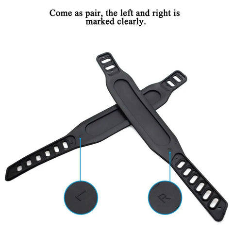 Two Pairs Go-To Durable Exercise Bike Pedal Straps With Adjustable Length, left and right marked, suitable for spinning and stationary bikes