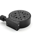 R Axis 360 Degree Manual Rotary Stage 100mm Table With Precision Angle Adjustment, Worm Gear Drive, shown from side angle