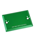 Green metal front brake fluid reservoir cap for ZX12R ZX-12R 2000 2001 2002 2003 2004 2005 with text 'USE ONLY DOT3 OR DOT4'