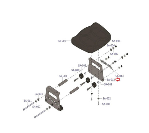 Charcoal Rower Seat Frame Replacement 1006007-0001 For Row GX Base Indoor Rowing Machine, Durable Seat Support, Smooth Seat Movement, Easy Repair For Consistent Home Workouts, exploded view