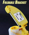 Foldable bracket for slick paint roller edger brush, featuring high-density microfiber roller for crisp straight lines.