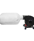 Built Like A Tank Wall Mount Dust Collector For Woodworking Pros With Kicking 660 Cfm Airflow And Dependable 1.2Hp Tefc Motor Running Quiet To Keep The Shop Spotless With Pure No Sweat Performance, showing a white bag attached.