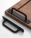 Matte black cabinet handles on wood, 12 Pack Matte Black Cabinet Handles Aluminum Drawer Pulls for Sliding Doors, 5 Inch Center to Center
