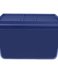 Built Tough 18 Gallon Storage Bins 2 Pack Stackable Heavy Plastic Containers in blue with secure snap lids.