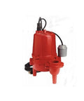 Heavy Duty Cast Iron Effluent Pump For Liquid Waste Transfer featuring a red cast iron body and automatic piggyback float switch.